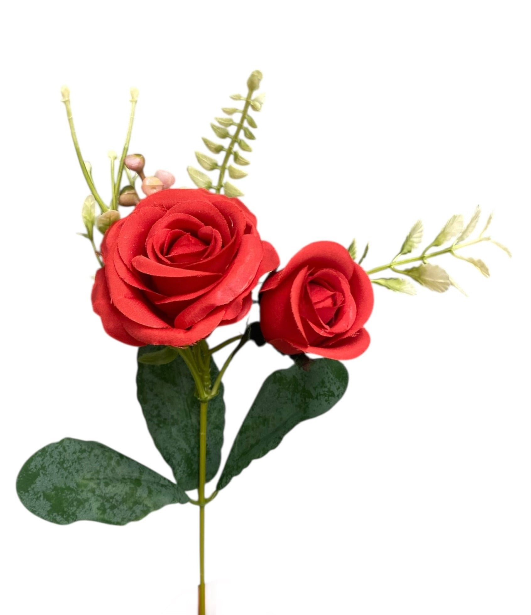 12'' Small Open Rose Bush ( INT1522-#11 Red )