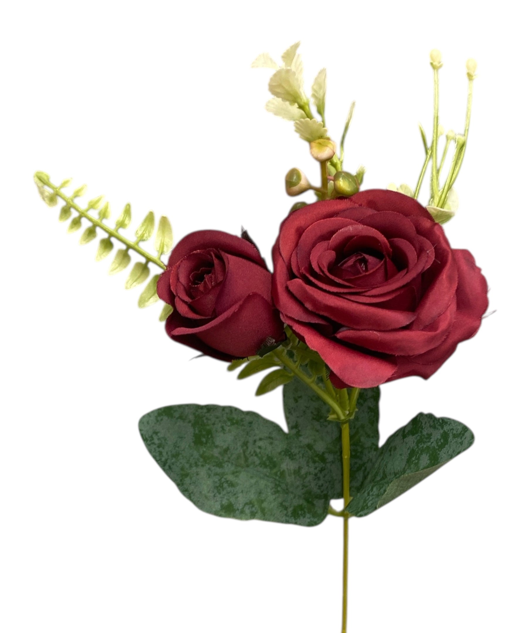 12'' Small Open Rose Bush ( INT1522-#5 Red/Black )