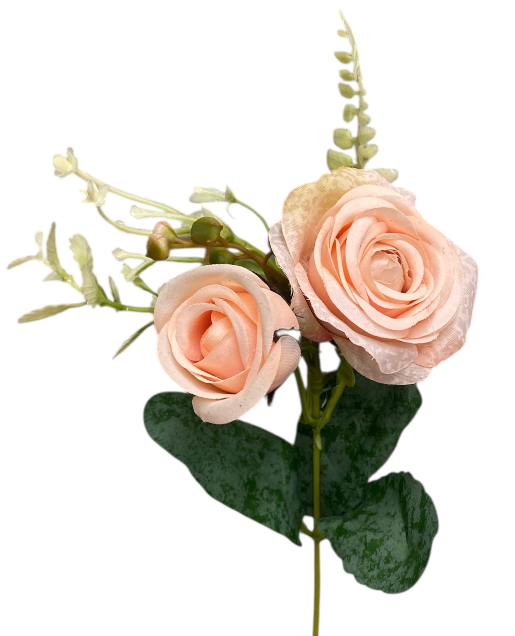 12'' Small Open Rose Bush ( INT1522-#2 Champagne )