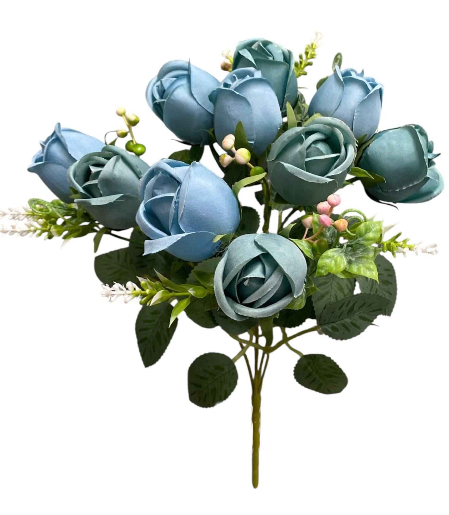 14'' Rose Bud Bush ( INT8811-#5 Aqua )