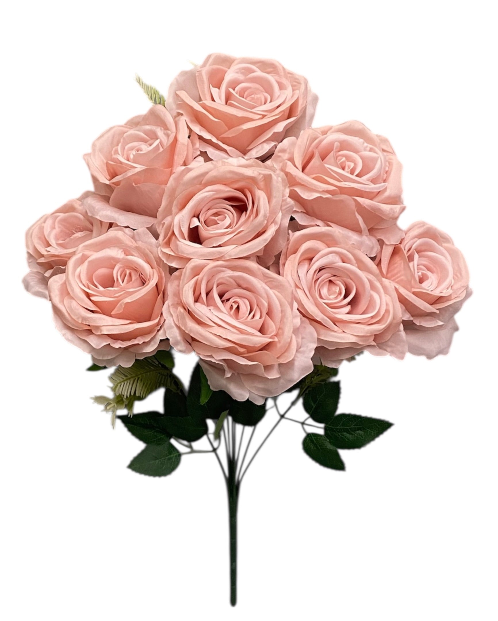 20" Silk Open Rose Bush ( INT0071-#8 Rose Gold  )( B930 )