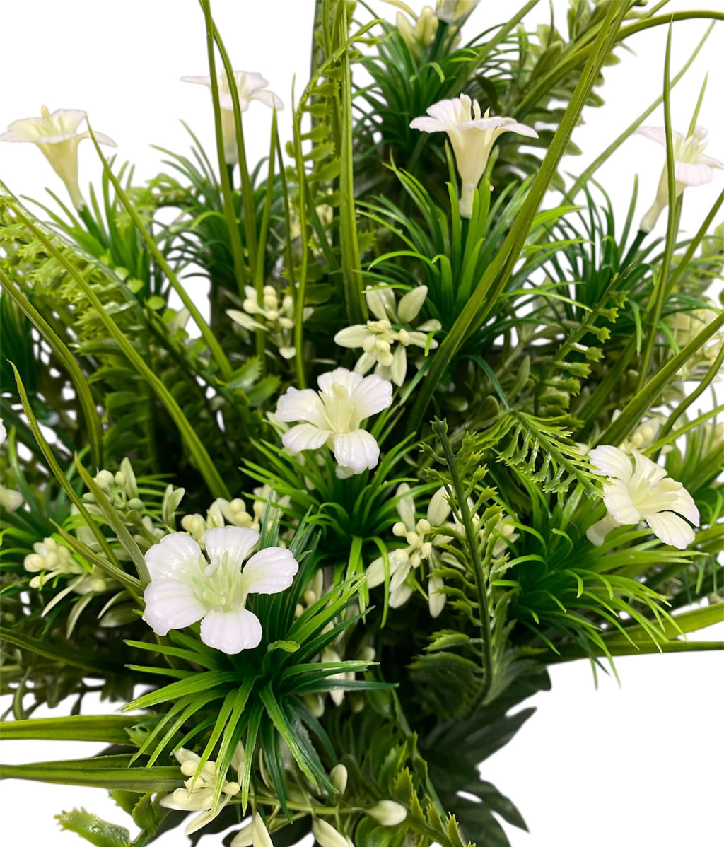 20'' Plastic Wild Flower/ Fern Bush ( CW4026-WT/GR )