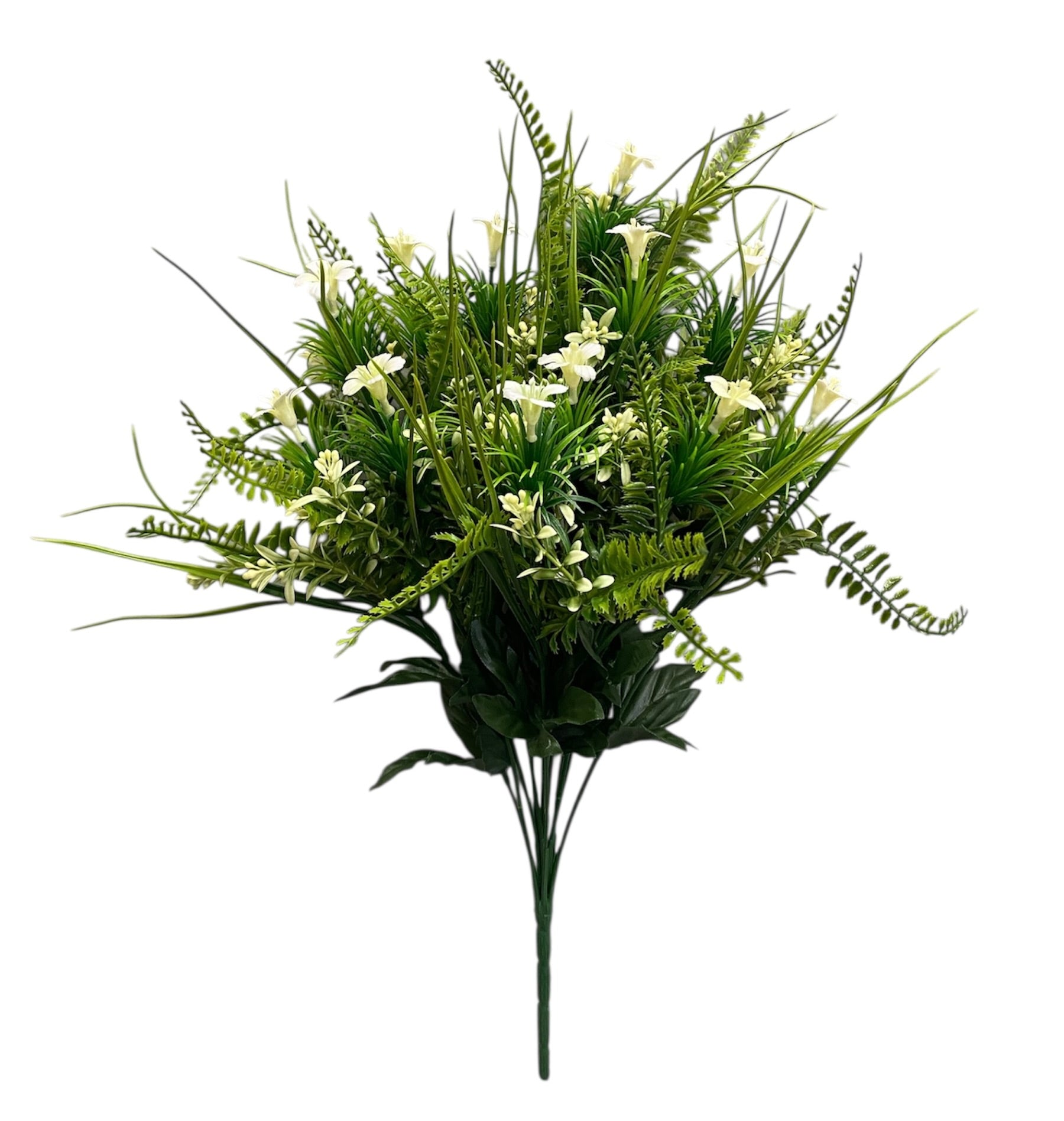 20'' Plastic Wild Flower/ Fern Bush ( CW4026-WT/GR )