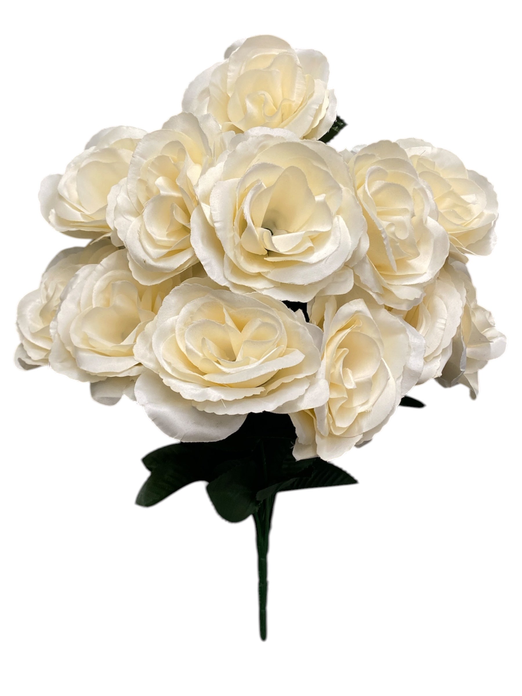 17" Satin Open Rose Bush ( INT398-#42 New Champagne )
