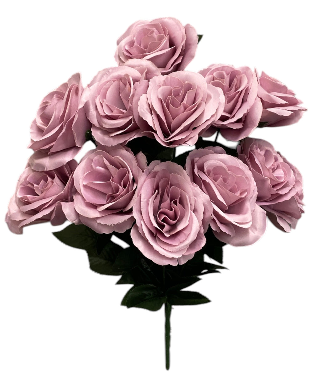 17" Satin Open Rose Bush ( INT398-#28 Dusty Lavender )