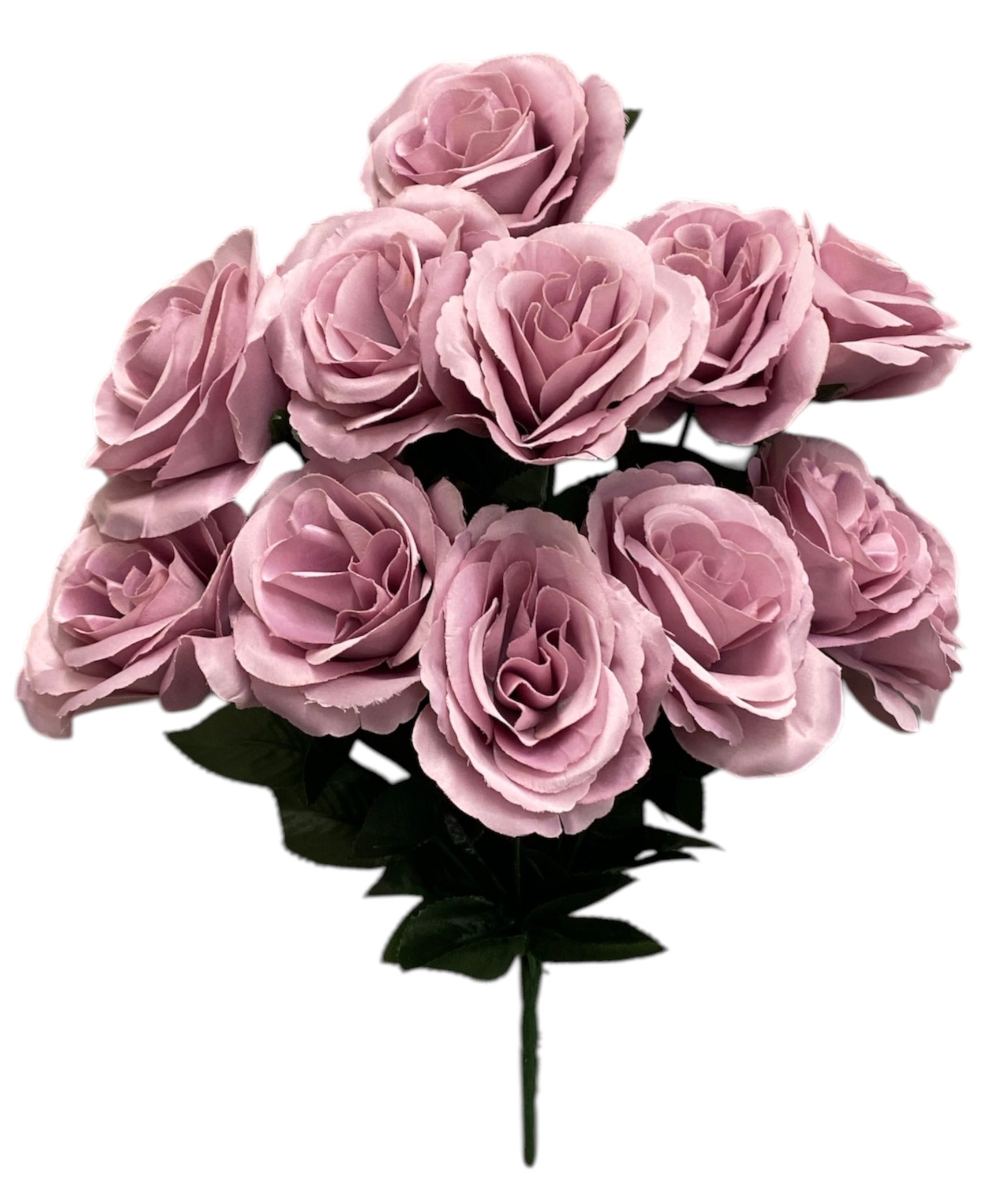 17" Satin Open Rose Bush ( INT398-#28 Dusty Lavender )