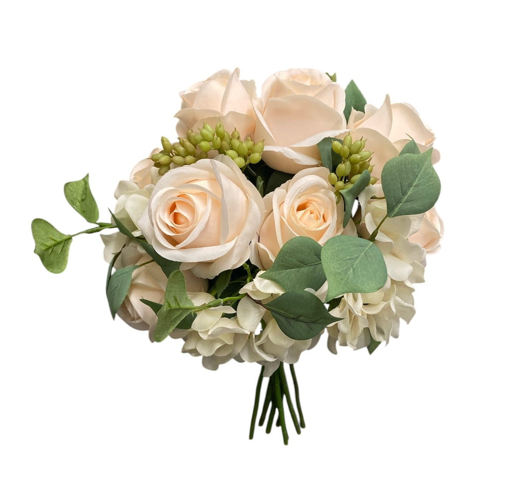 17" Rose Hydrangea Bouquet ( 192039-Champagne )