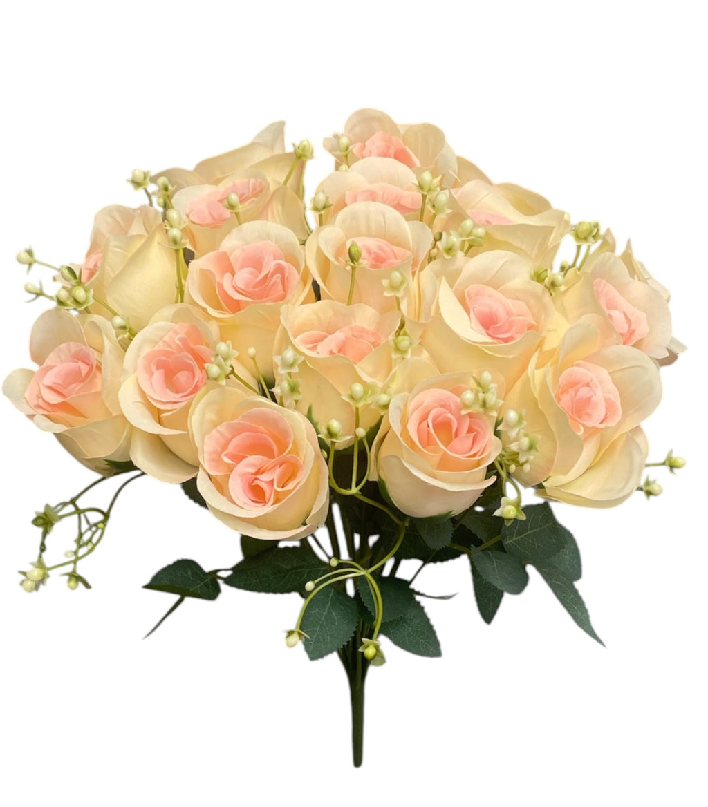 16'' Rose Bud Bush ( INT2522-#8 Cream Pink )