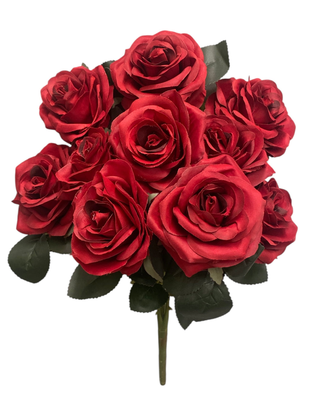 18" Silk Open Rose Bush ( B1024N-#34 2 Tone Red ) AN10004