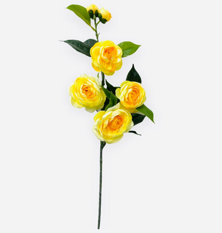 29.5” Faux Camellia Spray (  FSC109-Yellow )