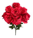 20" Silk Open Rose Bush ( INT0071-Red )( B930 )