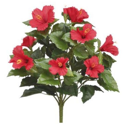 19" Faux Hibiscus Bush ( FBH371-Red )