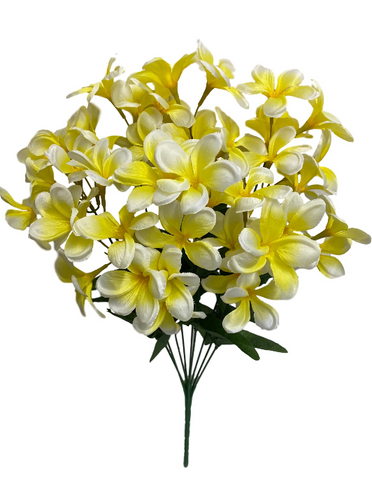 21'' Faux Satin Plumeria Bush ( 35091-Cream Yellow )