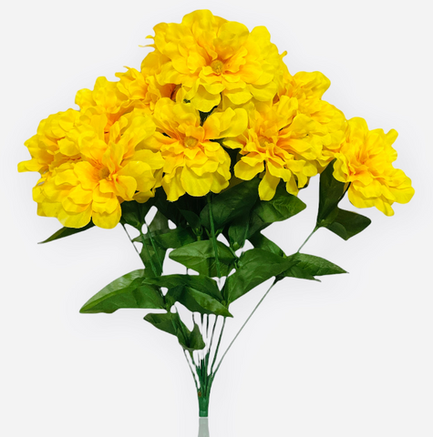 19'' Artificial Zinnia Bush ( 30628-Yellow )