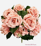 23'' Deluxe Silk Rose Hydrangea Mix Bush ( B1501-Rose Gold )