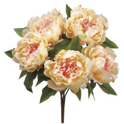 18" Silk Peony Bush ( FBP015-Peach )