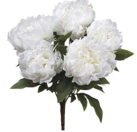 18" Silk Peony Bush ( FBP015-White )