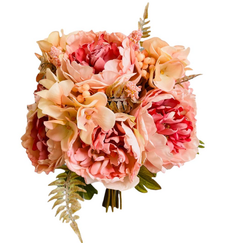 14.5" Faux Peony Bouquet ( 192070-Pink Mauve )
