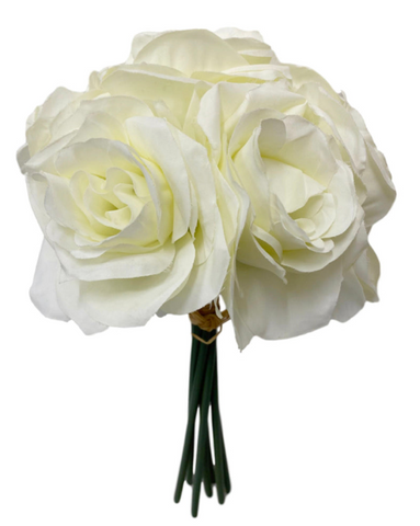 12'' Silk Ashley Rose Bouquet  ( 30399-Cream )
