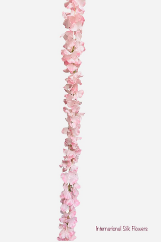 103'' Silk Hydrangea Garland  ( INT003-Cream Pink )