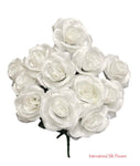 17" Satin Open Rose Bush ( INT398-White )