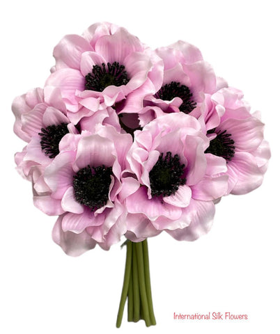 12” Silk Anemone Bouquet ( FSA052-OC/CR )