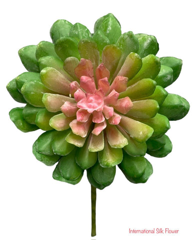 6'' Lotus Succulent Pick ( 142865-Green/Pink )