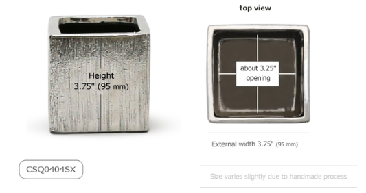 3.75'' Textured Ceramic Square Cube ( CSQ0404-SX )