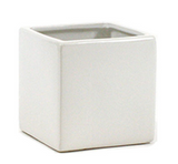 3.75'' Textured Ceramic Square Cube ( CSQ0404-WT )