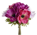 10” Faux Anemone Bundle Bouquet (FBA421-OC/LV )