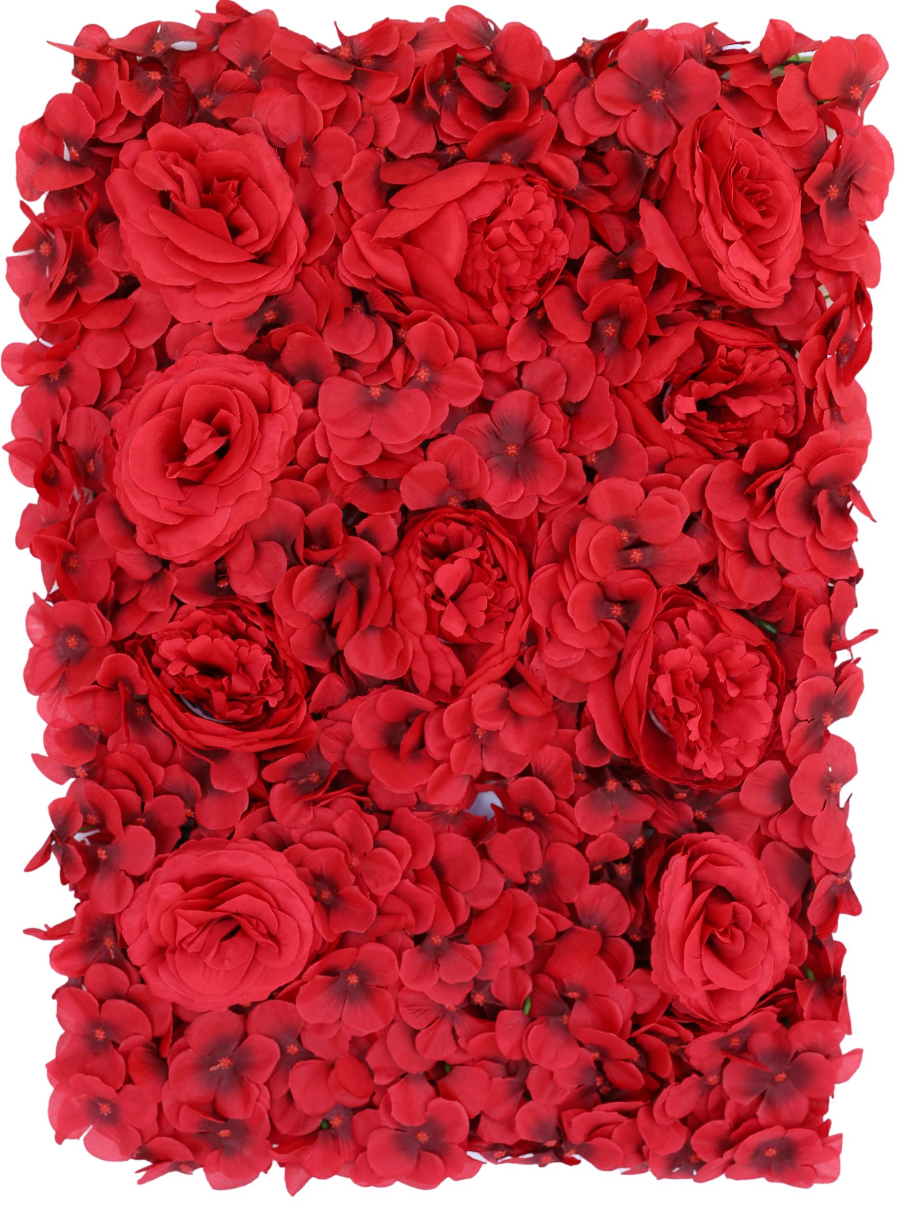 Hydrangea/Rose/Peony Wall Panel ( INT1012-Red Black )