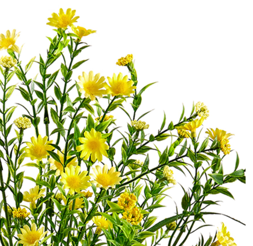 19'' Faux Mini Daisy Bush ( FBD376-Yellow )