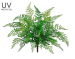 17" UV Protected Leather Fern Bush ( PBF413-GR )