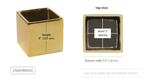 5'' SQUARE CUBE VASE  ( CSQ5505-Gold )