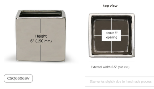 6'' SQUARE CUBE SCRATCHED ( CSQ6506-SV )