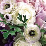 11” Silk Hydrangea Ranunculus Anemone Bouquet ( FBQ063-PU/LV )