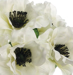 12” Silk White Anemone Bouquet ( FSA052-WHITE )