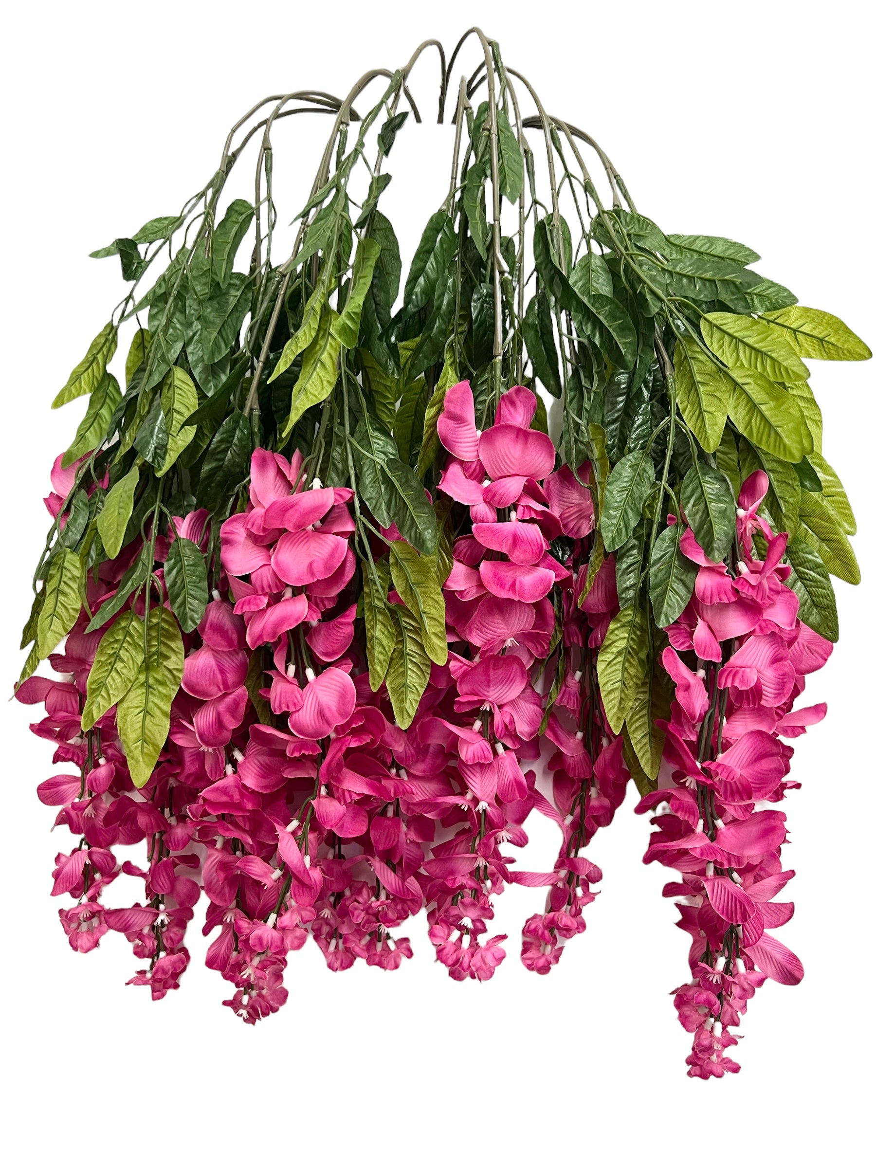 35” Faux Wisteria Hanging Bush ( INT587- Fushia )