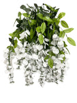 35” Faux Wisteria Hanging Bush ( INT587-White )