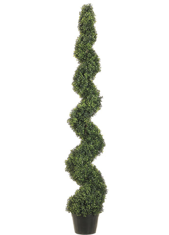 6’ Artificial Knock-Down Pond Boxwood Spiral Topiary ( LPB716-GR )