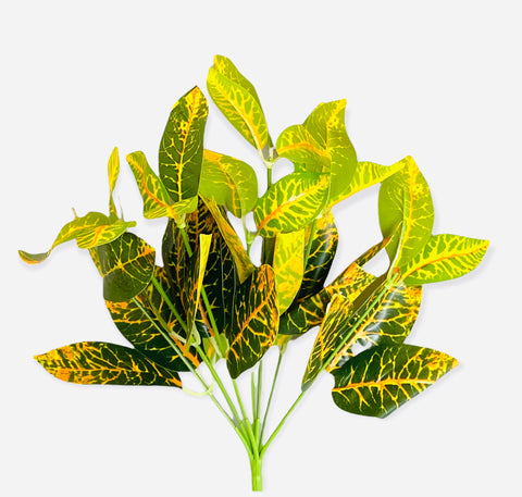 13'' CROTON LEAF BUSH ( AGN07001-Yellow/Green )