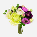 9" Silk Ranunculus Bouquet ( FBQ368-Purple/Green )