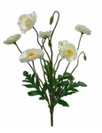 15” Faux Poppy Bush ( FBP279-Cream )