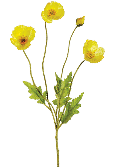 23.6" Silk Poppy Spray ( FSP304-Yellow )