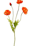 23.6" Silk Poppy Spray ( FSP304-Flame )