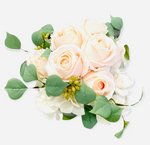 17" Faux Rose Hydrangea Bouquet ( 192039-Champagne )