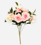 17" Artificial Rose Hydrangea Bush ( TY3508-Pink/White )