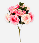 17" Artificial Rose Hydrangea Bush ( TY3508-Two Tone Pink )