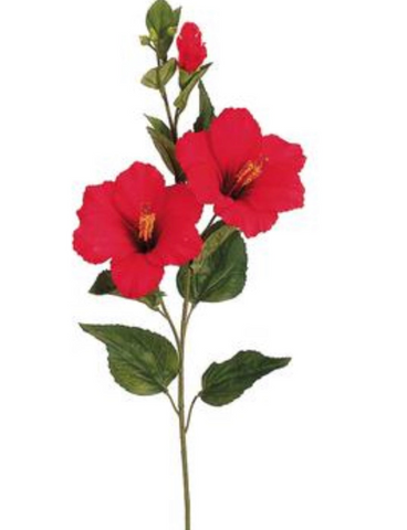 31” Faux Hibiscus Spray ( FSH753-Red )