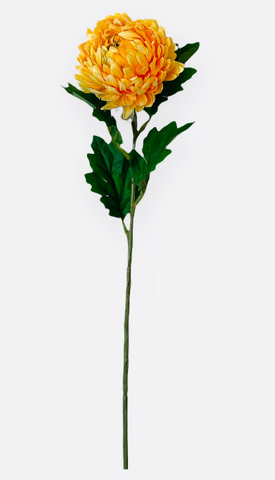 23” Faux Mum Spray ( FSM231-Yellow Two Tone )